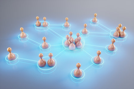 A group of people comes together for cooperation, team building, cooperation, consolidation, personnel selection. 3D Illustration, 3D Render, copy spaceの写真素材