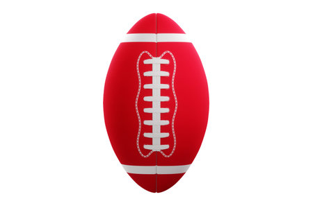 American football ball red and white style isolate on a white background. Playoff games, professional championship. Sports, design. 3D rendererの写真素材