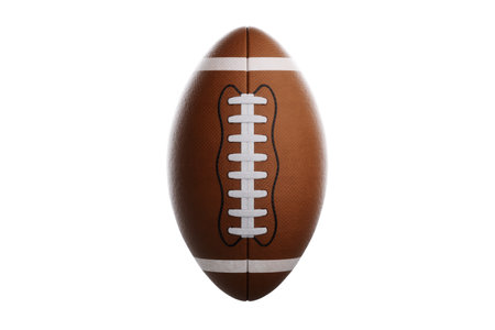 American football ball isolated on a white background. Playoff games, professional championship. Sports, design. 3D rendererの写真素材
