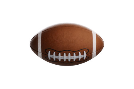 American football ball isolated on a white background. Playoff games, professional championship. Sports, design. 3D rendererの写真素材