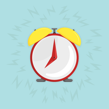 red ringing alarm clock with shadow, vector illustrationのイラスト素材