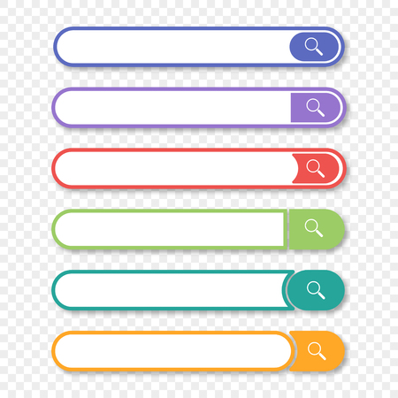 set of colored search with shadow, vector illustrationのイラスト素材