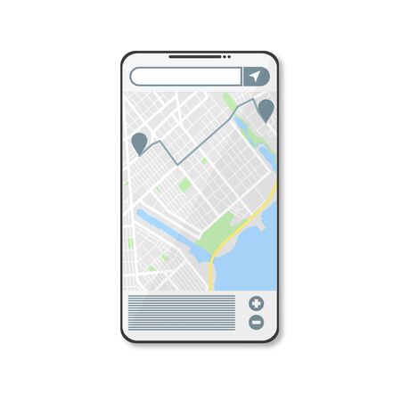 program navigator on the phone, flat illustration, vectorのイラスト素材