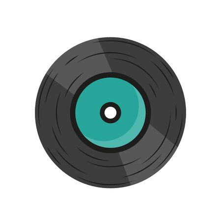 vinyl record with flare on white background, vectorのイラスト素材