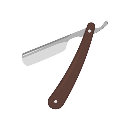 straight razor on white background in flatのイラスト素材