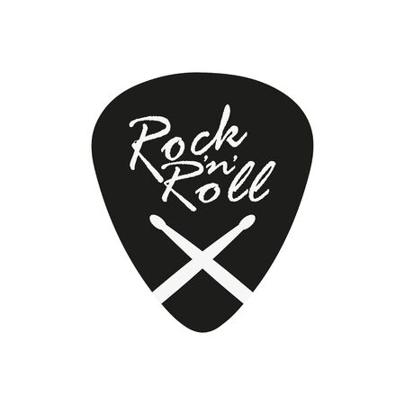 pick with text rocknroll and drummed sticksのイラスト素材