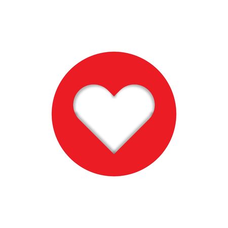 heart in a circle with shadow inside, vectorのイラスト素材