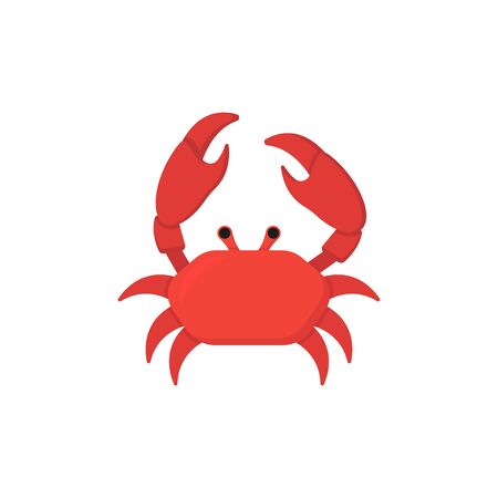 crab on the beach in flat style, vectorのイラスト素材