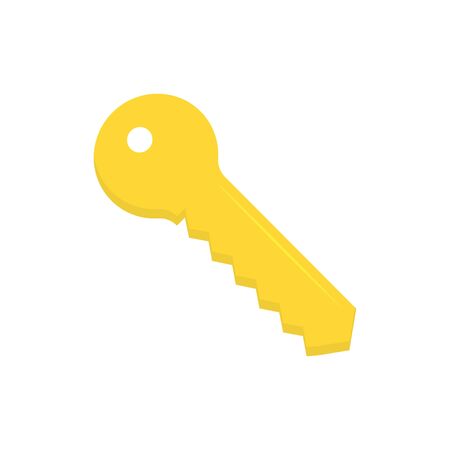 door key on white background in flat styleのイラスト素材