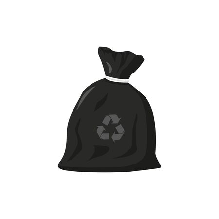 eco friendly trash bag in flat style, vectorのイラスト素材