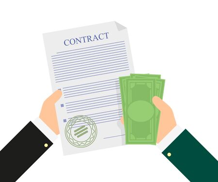 contract in the hands of money of an agreementのイラスト素材