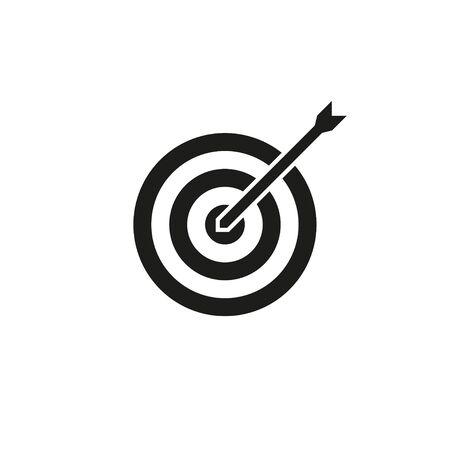 target arrow black and white icon, vector illustrationのイラスト素材