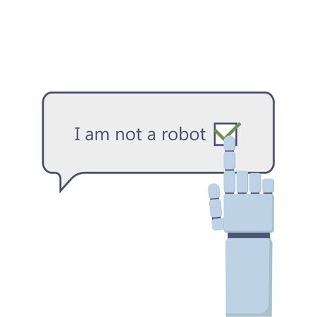 I am not a robot and robot arm icon illustrationのイラスト素材