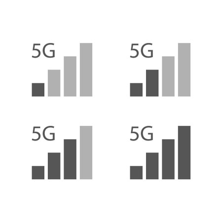 mobile internet connection 5g set of icons, vector