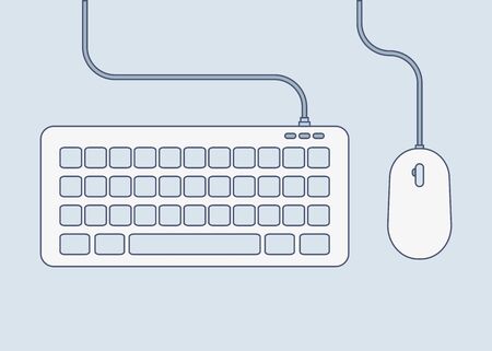 keyboard and mouse color icon in flat styleのイラスト素材