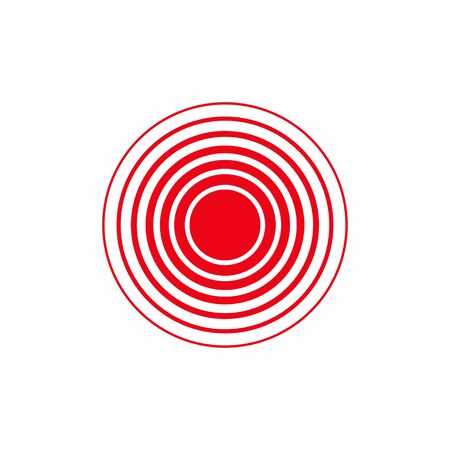 isolated vector red ring, pain circle in flatのイラスト素材