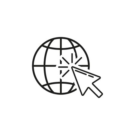 globe web internet network with mouse, vector iconのイラスト素材