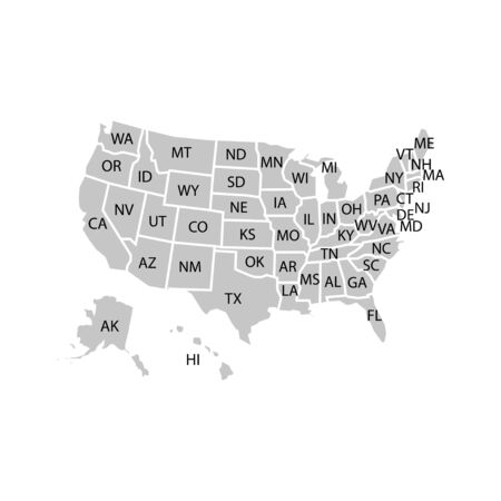 USA states map in flat style, vector illustrationのイラスト素材