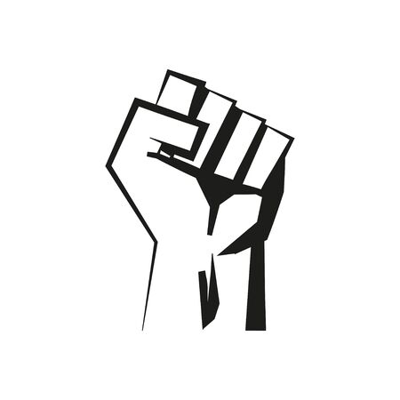 icon fist on white background in flat, vectorのイラスト素材