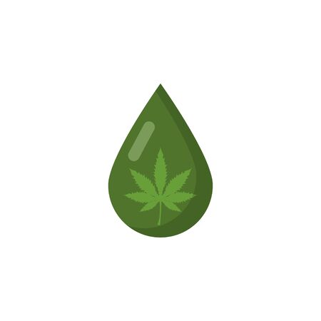 drop of marijuana drug in flat style, vector illustrationのイラスト素材