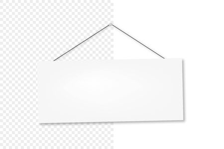 realistic banner on door with transparent background with shadow, vectorのイラスト素材