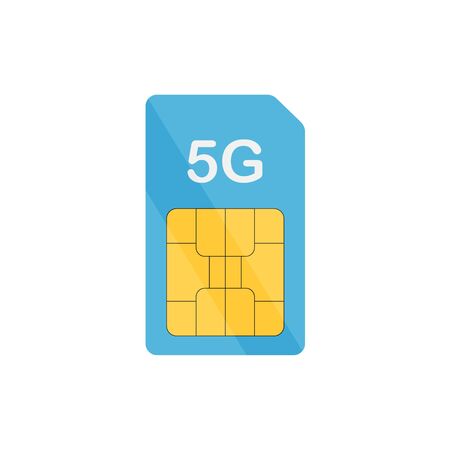 5G sim card mobile in flat style, vectorのイラスト素材