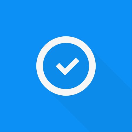 check mark in flat style with shadow, vectorのイラスト素材