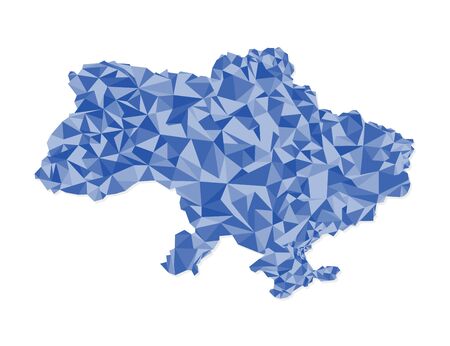 Ukraine map polygons blue triangles on a white background, vectorのイラスト素材