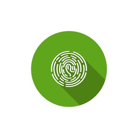 fingerprint icon in flat color style, vector illustrationのイラスト素材