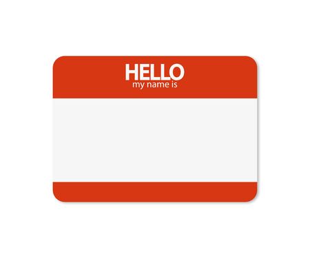 name tag sticker with realistic shadow in flatのイラスト素材