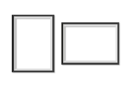 set frame for photo with shadow in white background, vectorのイラスト素材