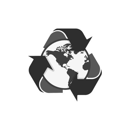 recycling planet earth concept isolate in flat, vectorのイラスト素材