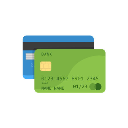 bank credit cards in flat style, vector illustrationのイラスト素材