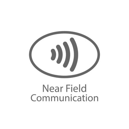 near field communication icon on white background, vector illustrationのイラスト素材