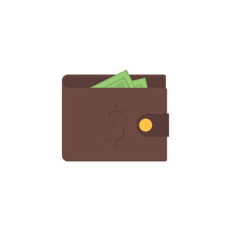 Saving money. Wallet vector graphic illustration in flat styleのイラスト素材