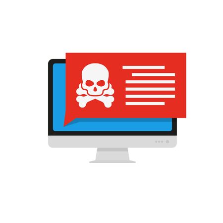 Computer virus, great design for any purposes. Computer screen error. Virus icon vector illustrationのイラスト素材