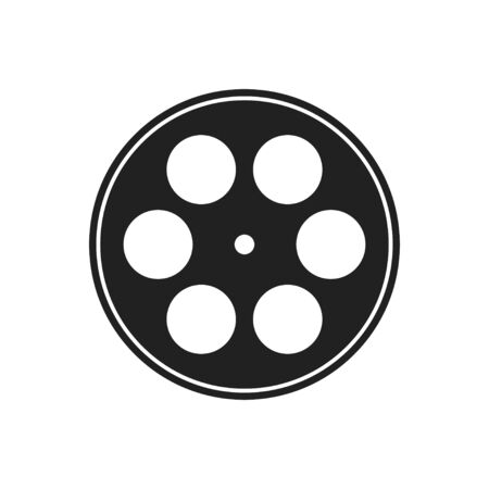 Vintage illustration with reel movie icon on white background. Vector movie illustrationのイラスト素材