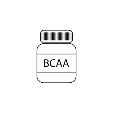 Illustration with bcaa icon for lifestyle design. Workout, training vector illustration.のイラスト素材