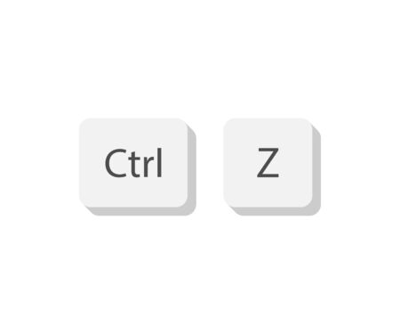 Ctrl z keyboard keys. Button on flat style. Isolated vector signのイラスト素材