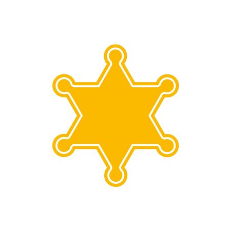Golden sheriff star badge police on white background. Vector illustration isolatedのイラスト素材