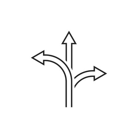 Arrow icon symbol. Abstract icon with arrows direction on white background for concept design.のイラスト素材