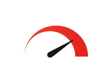 Speedometer logo design. Flat simple vector icon. Isolated illustrationのイラスト素材