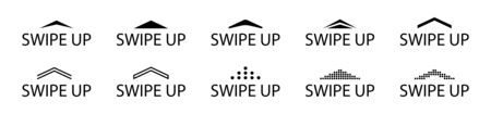 Swipe up abstract set social  icon on white background. Vector isolated illustrationのイラスト素材