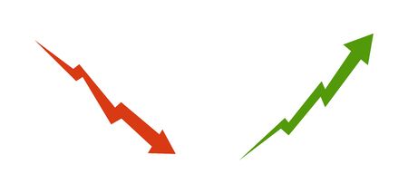 Arrow up and down in flat style, isolated icon. Vector illustration for wabのイラスト素材