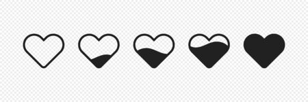 Heart set isolated icon. Vector isolated illustration. Modern design template.のイラスト素材