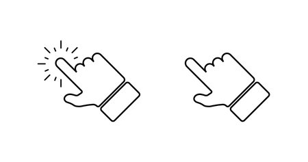 Hand click pointer isolated icon in flat style. Vector illustration for wabのイラスト素材