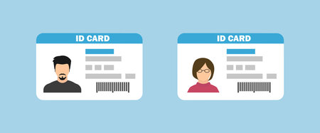 Id card in flat style. Isolated icon. Vector illustration のイラスト素材