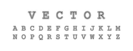 Font in classic minimal style. Vector flat illustration on white background for webのイラスト素材