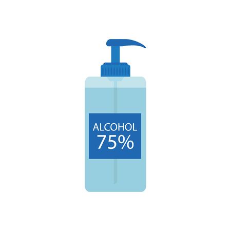 Disinfectant alcohol gel in flat style. Vector isolated illustrationのイラスト素材