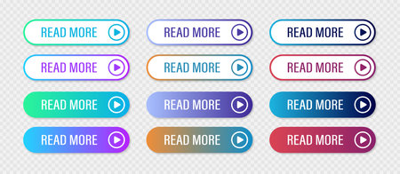 Gradient button collection for UI and wab design. Flat isolated vector illustrationのイラスト素材